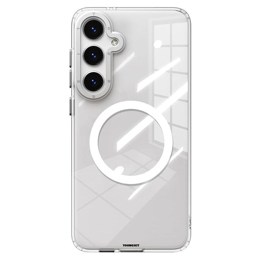 Galaxy S24 Kılıf M-safe Şarj Özellikli Sararmaya Karşı Dayanıklı Youngkit Clear Crystal Serisi Kapak Siyah