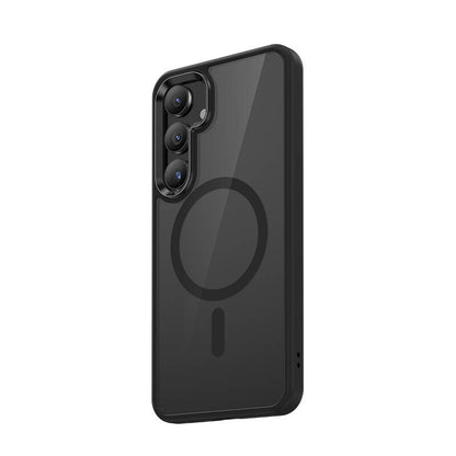 Galaxy S24 Kılıf M-safe Şarj Özellikli Şeffaf Arka Yüzey Benks MagClap TPU Çerçeve Kapak Siyah