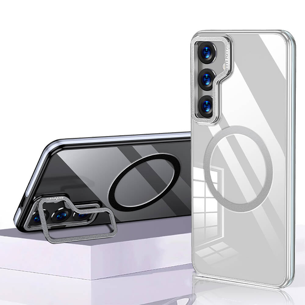 Galaxy S24 Kılıf M-safe Şarj Özellikli Wlons Standlı Efsane Kapak Gold