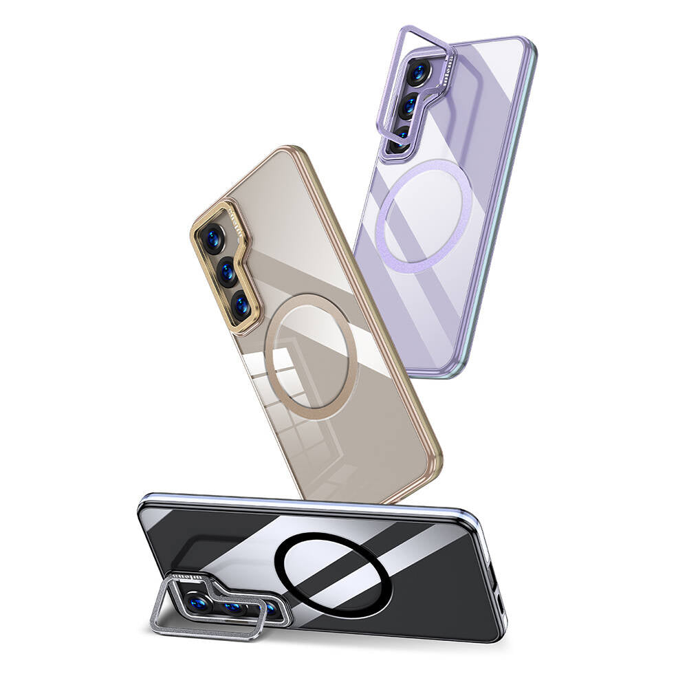 Galaxy S24 Kılıf M-safe Şarj Özellikli Wlons Standlı Efsane Kapak Mor