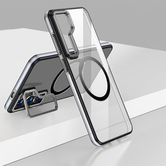 Galaxy S24 Kılıf M-safe Şarj Özellikli Wlons Standlı Efsane Kapak Siyah