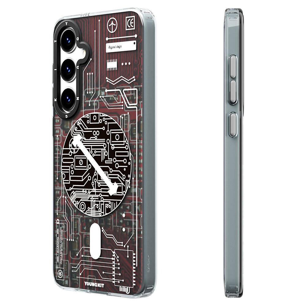 Galaxy S24 Kılıf M-safe Şarj Özellikli YoungKit Technology Serisi Kapak Siyah