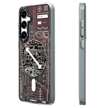 Galaxy S24 Kılıf M-safe Şarj Özellikli YoungKit Technology Serisi Kapak Siyah