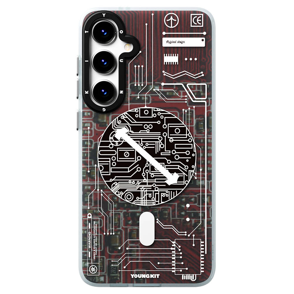 Galaxy S24 Kılıf M-safe Şarj Özellikli YoungKit Technology Serisi Kapak Beyaz