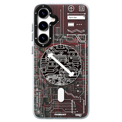 Galaxy S24 Kılıf M-safe Şarj Özellikli YoungKit Technology Serisi Kapak Beyaz