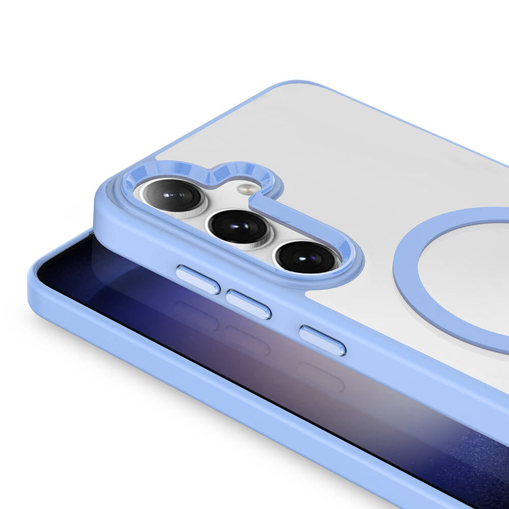 Galaxy S24 Kılıf M-safe Şarj Özellikli Zore Krom M-safe Silikon Kapak Siyah