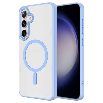 Galaxy S24 Kılıf M-safe Şarj Özellikli Zore Krom M-safe Silikon Kapak Derin Mor