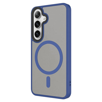 Galaxy S24 Kılıf Sert PC Arka Yüzey Wireless Şarj Özellikli Zore Flet M-safe Kapak Siyah