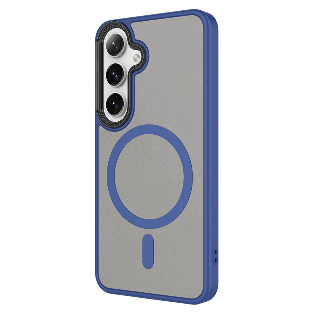 Galaxy S24 Kılıf Sert PC Arka Yüzey Wireless Şarj Özellikli Zore Flet M-safe Kapak Koyu Yeşil