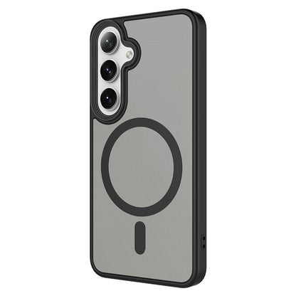 Galaxy S24 Kılıf Sert PC Arka Yüzey Wireless Şarj Özellikli Zore Flet M-safe Kapak Gri