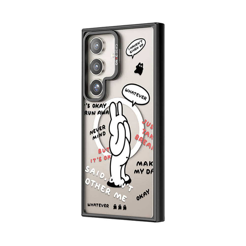 Galaxy S24 M-safe Şarj Özellikli Casebang Chill Out Serisi Mıknatıslı Arka Panel Siyah