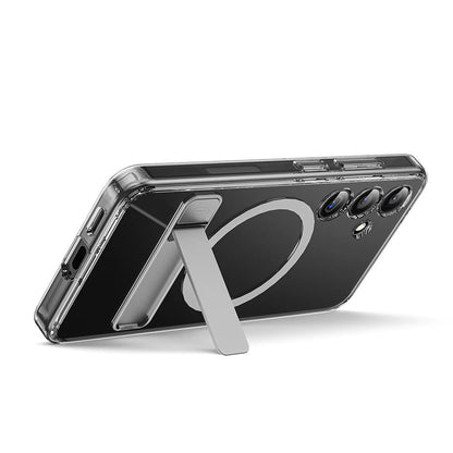 Galaxy S24 Plus Kılıf M-safe Şarj Özellikli Kamera Korumalı Standlı Wiwu KCC-025 Aurora Serisi Kapak Şeffaf