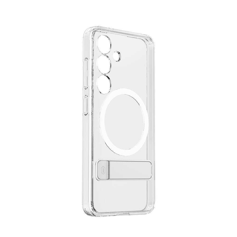 Galaxy S24 Plus Kılıf M-safe Şarj Özellikli Kamera Korumalı Standlı Wiwu KCC-025 Aurora Serisi Kapak Şeffaf