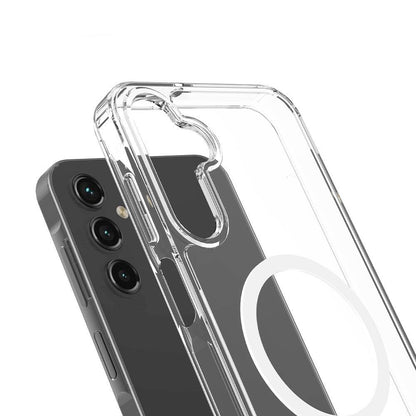 Galaxy S24 Plus Kılıf M-safe Şarj Özellikli Şeffaf Sert PC Zore Embos Kapak Renksiz