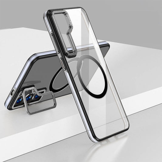 Galaxy S24 Plus Kılıf M-safe Şarj Özellikli Wlons Standlı Efsane Kapak Gold