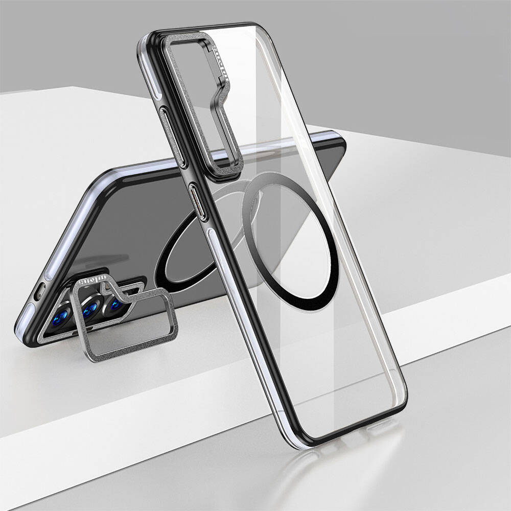 Galaxy S24 Plus Kılıf M-safe Şarj Özellikli Wlons Standlı Efsane Kapak Siyah