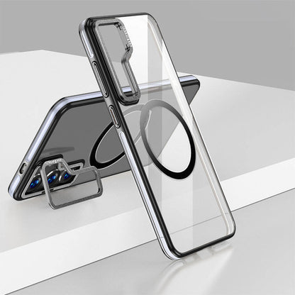 Galaxy S24 Plus Kılıf M-safe Şarj Özellikli Wlons Standlı Efsane Kapak Siyah