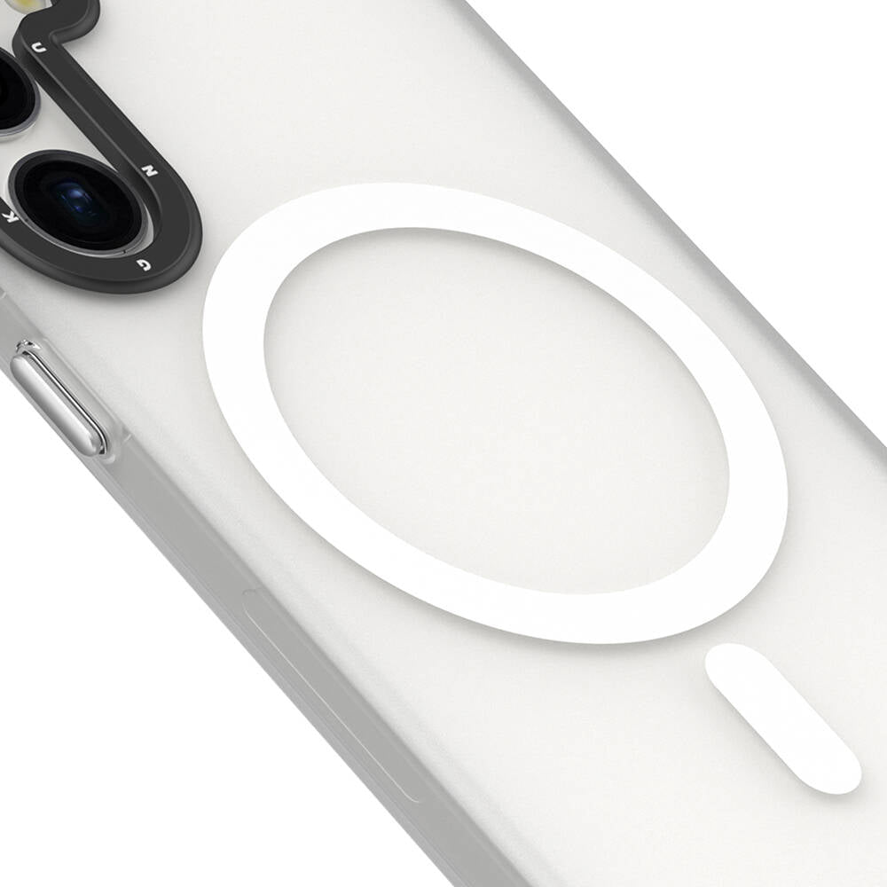 Galaxy S24 Plus Kılıf M-safe Şarj Özellikli Youngkit Hidden Sand Serisi Kapak Beyaz