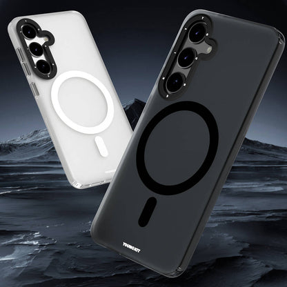 Galaxy S24 Plus Kılıf M-safe Şarj Özellikli Youngkit Hidden Sand Serisi Kapak Beyaz