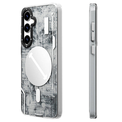 Galaxy S24 Plus Kılıf M-safe Şarj Özellikli YoungKit Technology Serisi Kapak Beyaz