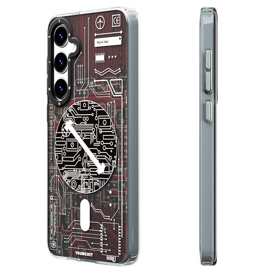 Galaxy S24 Plus Kılıf M-safe Şarj Özellikli YoungKit Technology Serisi Kapak Kırmızı