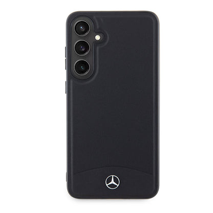 Galaxy S24 Plus Kılıf Mercedes Benz Orjinal Lisanslı M-safe Şarj Özellikli Deri Dokumalı Sade Kapak