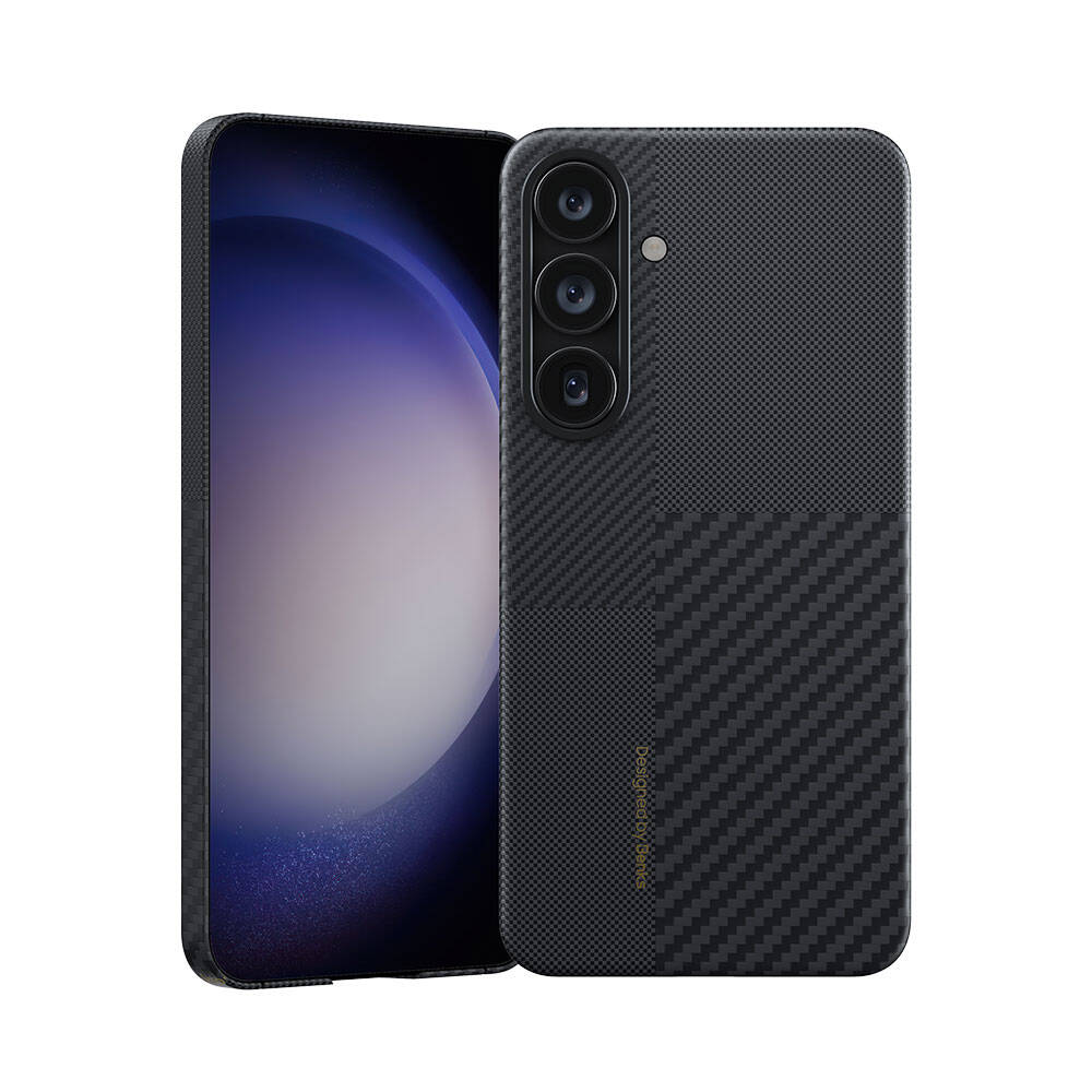 Galaxy S24 Plus M-safe Şarj Özellikli Karbon Fiber Benks Montage ArmorAir Kevlar Kapak Siyah