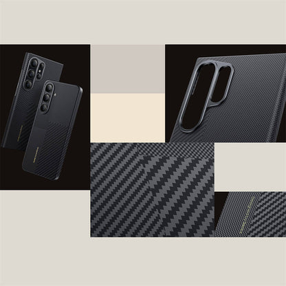 Galaxy S24 Plus M-safe Şarj Özellikli Karbon Fiber Benks Montage ArmorAir Kevlar Kapak Siyah