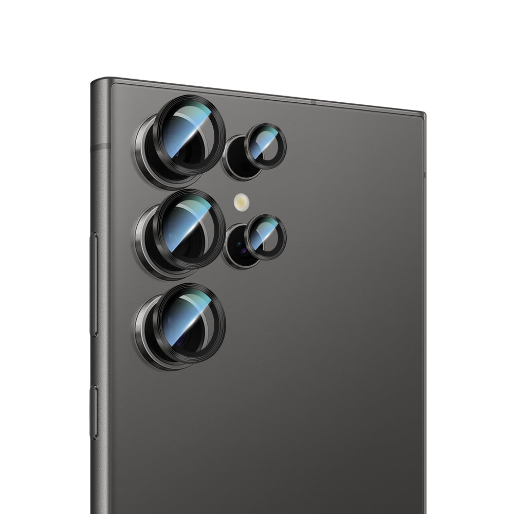 Galaxy S24 Ultra CaseWorld Alloy Serisi Oleofobik Anti Reflective Kamera Lens Koruyucu Siyah