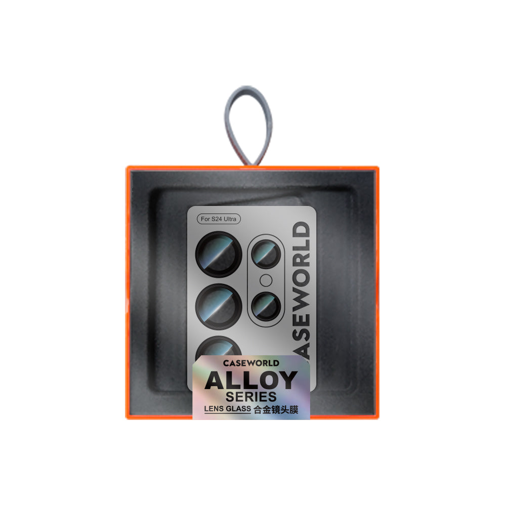 Galaxy S24 Ultra CaseWorld Alloy Serisi Oleofobik Anti Reflective Kamera Lens Koruyucu Siyah