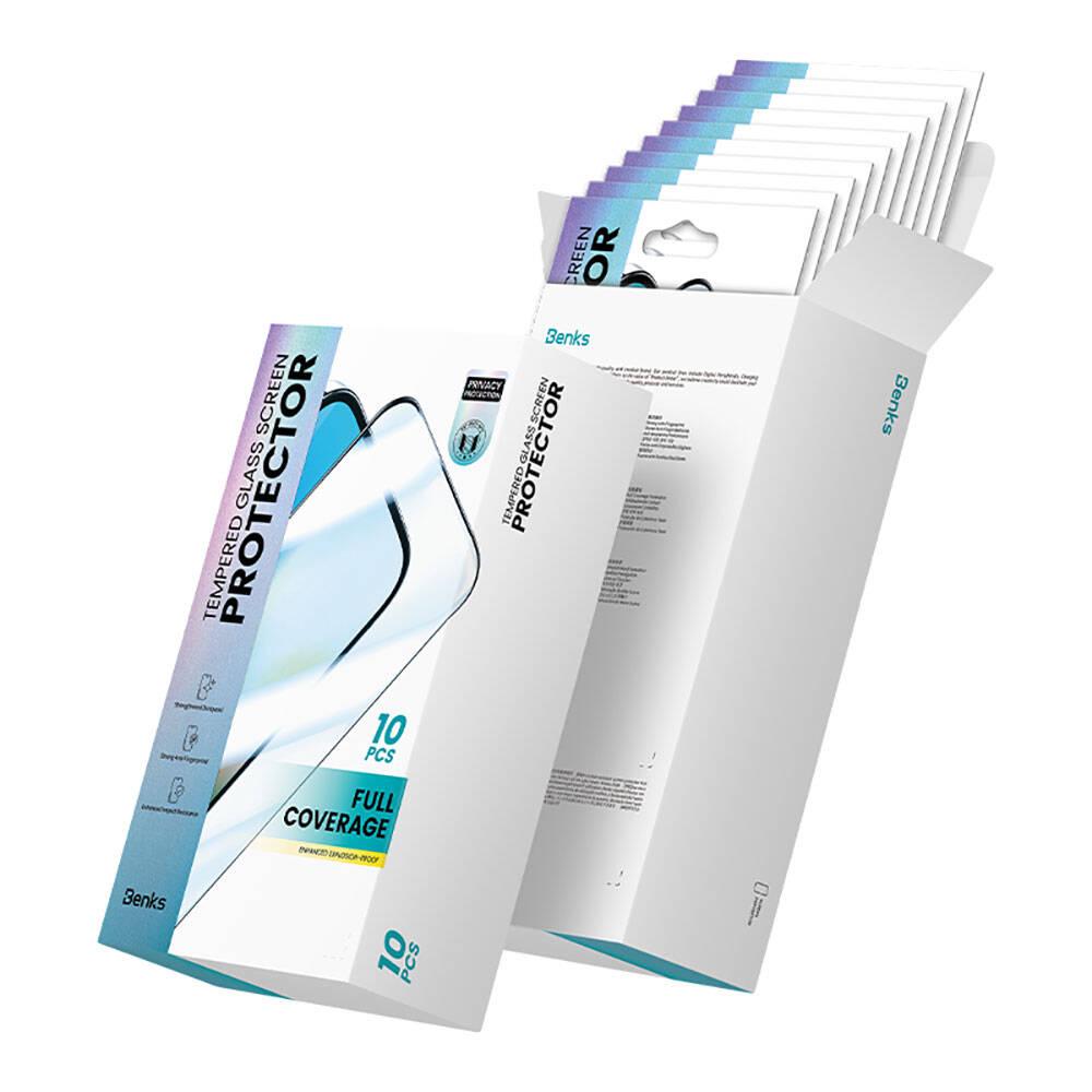 Galaxy S24 Ultra Hidrofobik Ve Oleofobik Özellikli Benks Privacy Air Shield Ekran Koruyucu 10'lu Paket Şeffaf