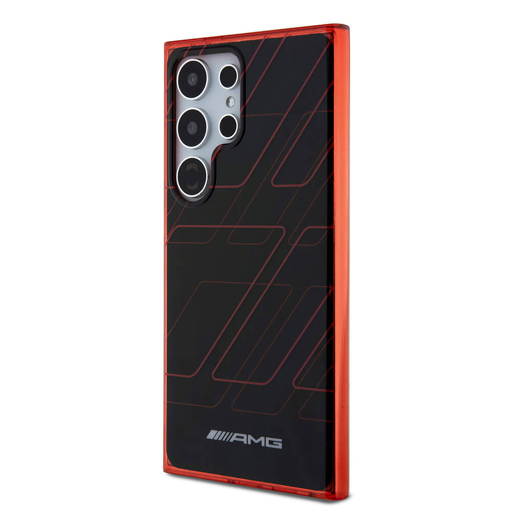 Galaxy S24 Ultra Kılıf AMG Orjinal Lisanslı Çift Katmanlı Dörtgen Desenli Kapak Siyah