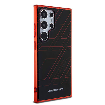 Galaxy S24 Ultra Kılıf AMG Orjinal Lisanslı Çift Katmanlı Dörtgen Desenli Kapak Siyah
