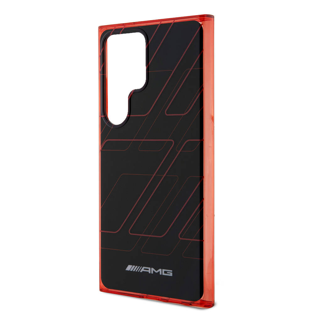Galaxy S24 Ultra Kılıf AMG Orjinal Lisanslı Çift Katmanlı Dörtgen Desenli Kapak Siyah