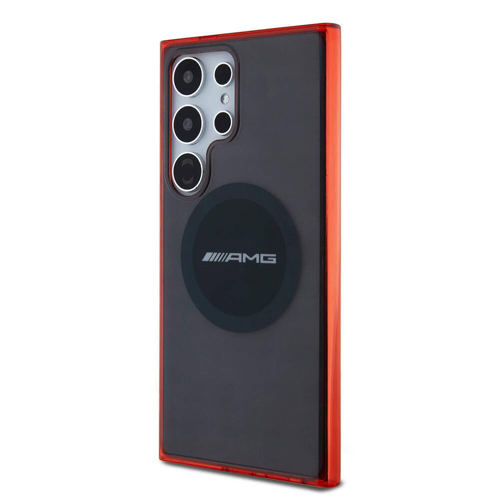 Galaxy S24 Ultra Kılıf AMG Orjinal Lisanslı M-safe Şarj Özellikli Transparan Timeless Kapak Siyah