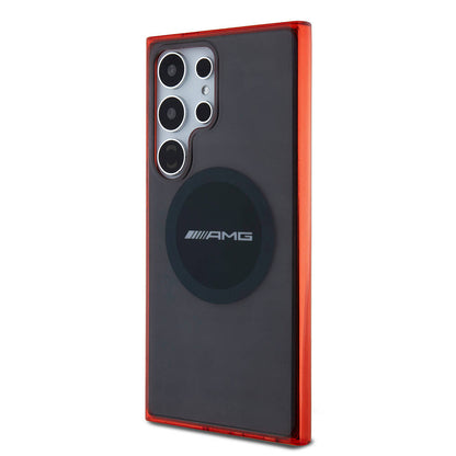 Galaxy S24 Ultra Kılıf AMG Orjinal Lisanslı M-safe Şarj Özellikli Transparan Timeless Kapak Siyah