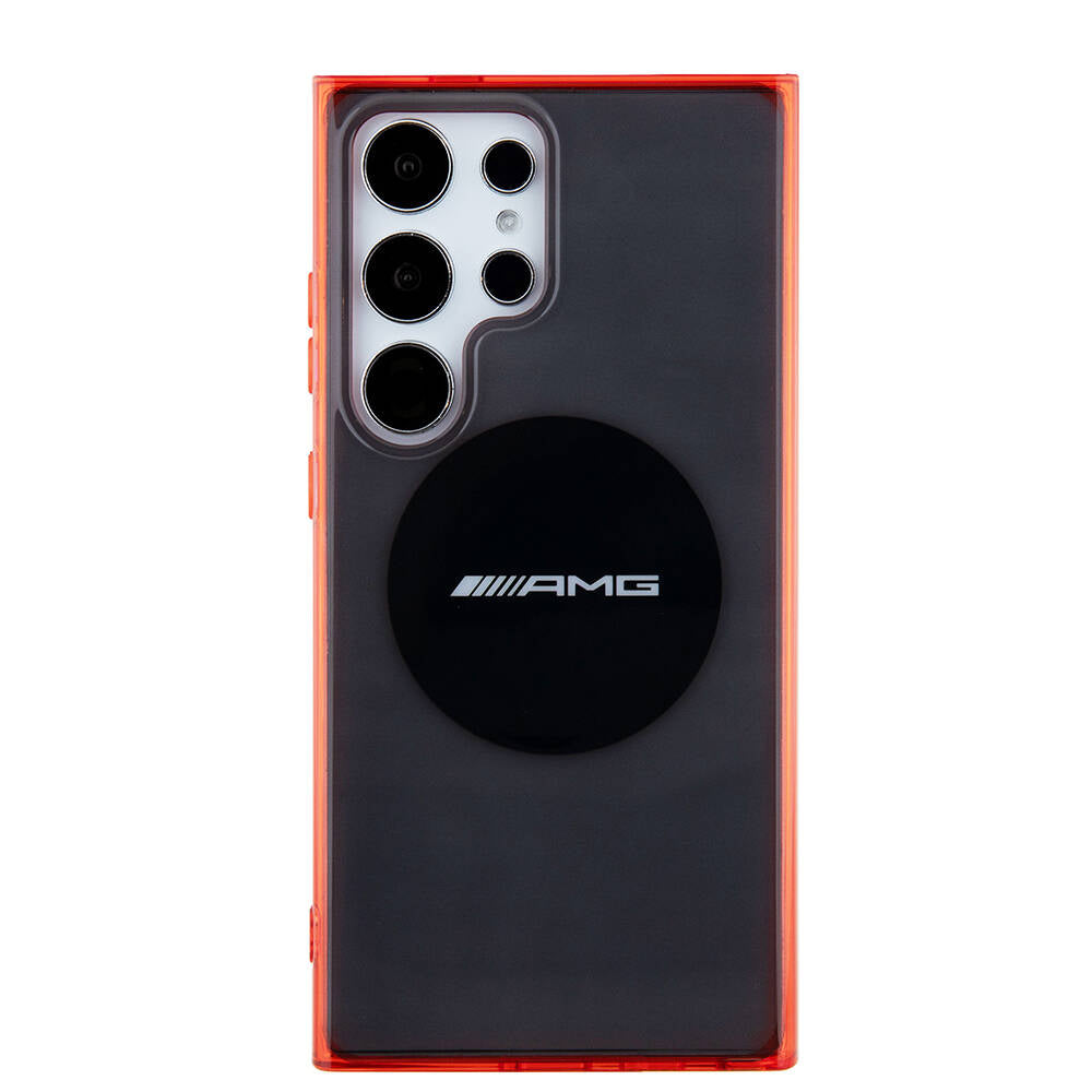 Galaxy S24 Ultra Kılıf AMG Orjinal Lisanslı M-safe Şarj Özellikli Transparan Timeless Kapak Siyah