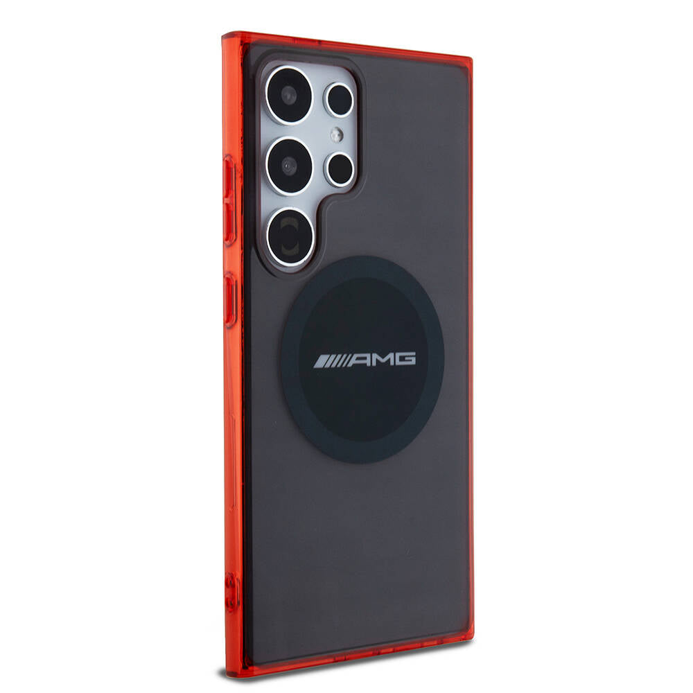 Galaxy S24 Ultra Kılıf AMG Orjinal Lisanslı M-safe Şarj Özellikli Transparan Timeless Kapak Siyah