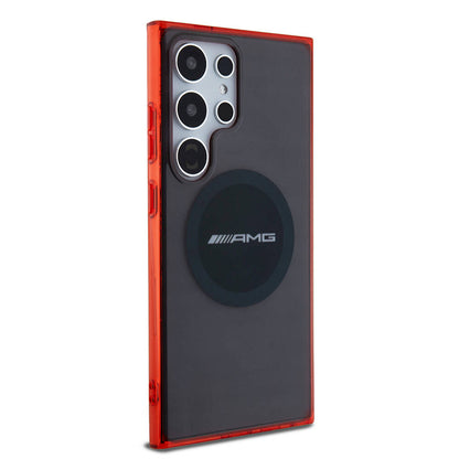 Galaxy S24 Ultra Kılıf AMG Orjinal Lisanslı M-safe Şarj Özellikli Transparan Timeless Kapak Siyah