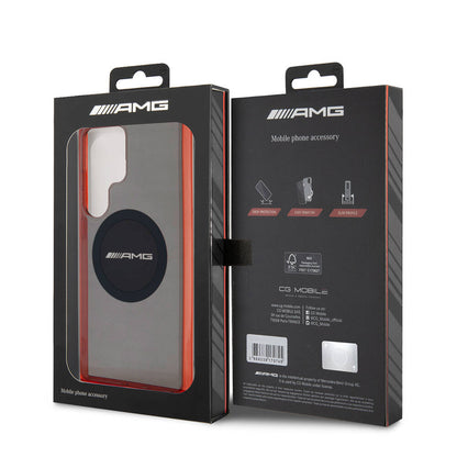 Galaxy S24 Ultra Kılıf AMG Orjinal Lisanslı M-safe Şarj Özellikli Transparan Timeless Kapak Siyah