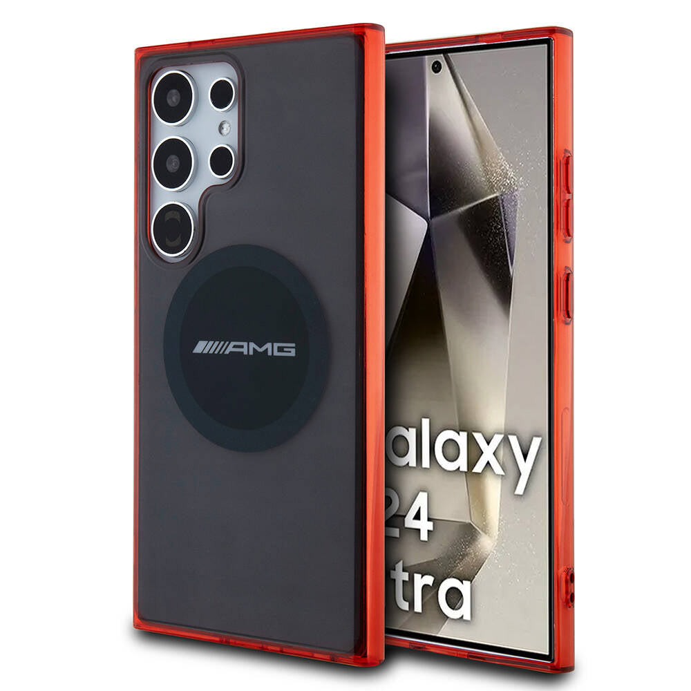 Galaxy S24 Ultra Kılıf AMG Orjinal Lisanslı M-safe Şarj Özellikli Transparan Timeless Kapak Siyah