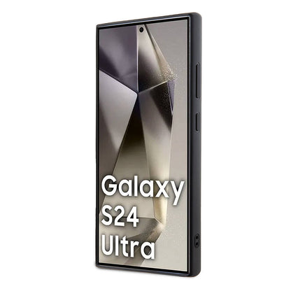 Galaxy S24 Ultra Kılıf Guess Orjinal Lisanslı Taşlı Arka Yüzey Üçgen Logolu Kapak Pembe