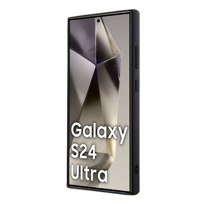 Galaxy S24 Ultra Kılıf Guess Orjinal Lisanslı Taşlı Arka Yüzey Üçgen Logolu Kapak Pembe