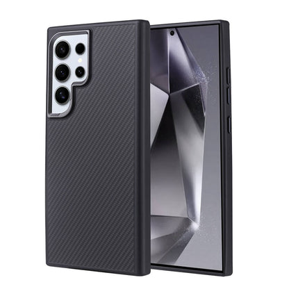 Galaxy S24 Ultra Kılıf M-safe Şarj Özellikli Karbon Fiber Görünümlü Zore Troy Kapak