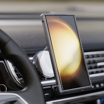 Galaxy S24 Ultra Kılıf M-safe Şarj Özellikli Airbagli Raptic Shield Serisi Şeffaf Arka Yüzey Kapak Kırmızı