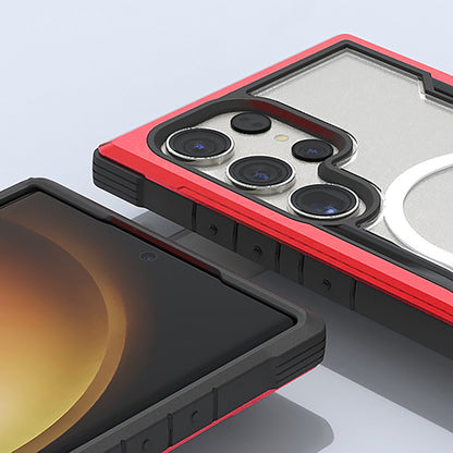 Galaxy S24 Ultra Kılıf M-safe Şarj Özellikli Airbagli Raptic Shield Serisi Şeffaf Arka Yüzey Kapak Colorful