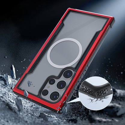 Galaxy S24 Ultra Kılıf M-safe Şarj Özellikli Airbagli Raptic Shield Serisi Şeffaf Arka Yüzey Kapak Colorful