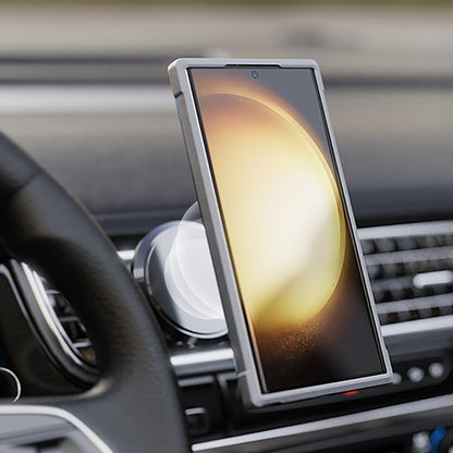 Galaxy S24 Ultra Kılıf M-safe Şarj Özellikli Airbagli Raptic Shield Serisi Şeffaf Arka Yüzey Kapak Kırmızı