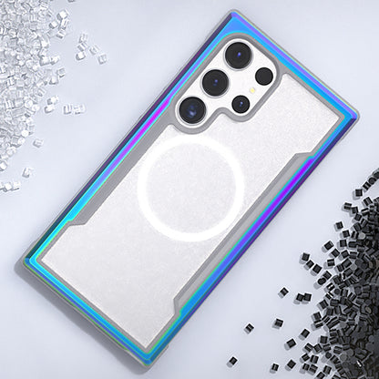 Galaxy S24 Ultra Kılıf M-safe Şarj Özellikli Airbagli Raptic Shield Serisi Şeffaf Arka Yüzey Kapak Colorful