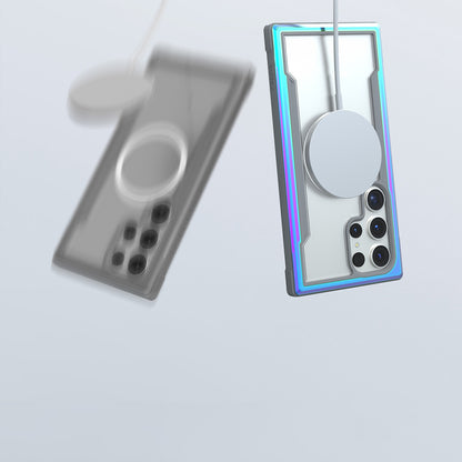 Galaxy S24 Ultra Kılıf M-safe Şarj Özellikli Airbagli Raptic Shield Serisi Şeffaf Arka Yüzey Kapak Colorful